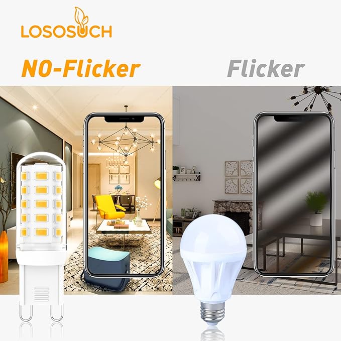 G9 LED Bulbs Dimmable 3W (T4 30W 25W 20W Halogen Bulb Equivalent), Warm White 2700K, 120V, 350LM Bi Pin or Chandelier Wall Pendant Ceiling Lamps,No Flicker 4-Pack - Bloomnest