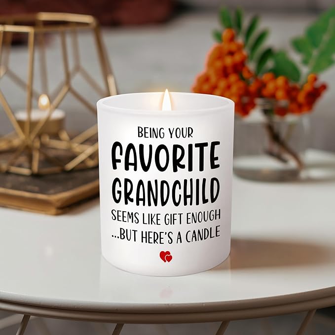 TEEZWONDER Christmas Grandparents Gifts from Granddaughter Grandson Grandkids – Scented Candle Vanilla Lavender 10oz – Birthday Gifts for Grandma Grandpa Papa Grammy Mimi Nini Nana - Bloomnest