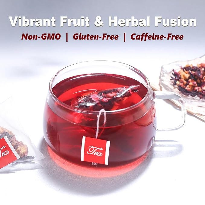 TEARELAE - Cranberry Apple Tea Bags, 35 Count - Premium Cranberry Herbal Blend Tea with Dried Cranberries, Apples, Hibiscus, Rose Petals & Licorice Root - Caffeine-free - Perfect for Daily Refreshment - Bloomnest