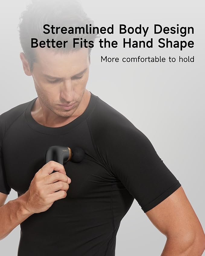A1 Super Mini Massage Gun, Percussion Deep Tissues Muscle Massager, Travel Massage Gun, Compact Sports Massager, Portable Handheld Massager for Office Gifts for Him/Her, Home, Athletes(Black) - Bloomnest