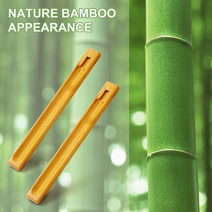 3 Pieces Bamboo Wood Incense Holder for Sticks with Adjustable Angle, Incense Burner with Ash Catcher, 9.8 Inches - Bloomnest