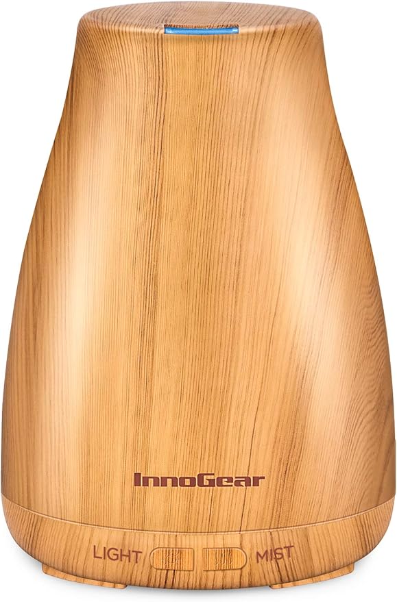 InnoGear Essential Oil Diffuser, Ultrasonic Diffusers for Home Aromatherapy Humidifier for Bedroom Room 7 Colors LED 2 Mist Mode Auto Off, Yellow - Bloomnest