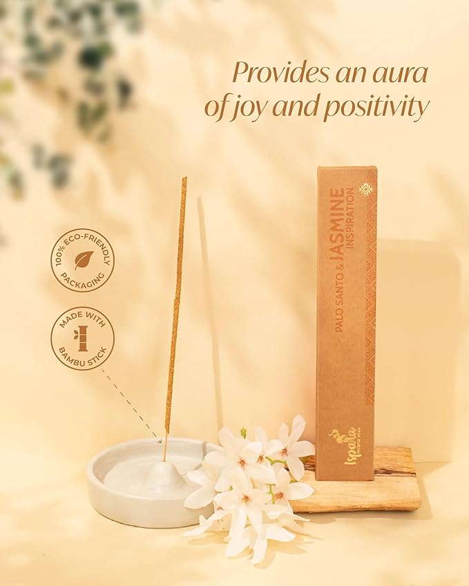 ISPALLA® PALO Santo Jazmin Incense Sticks, Pack of 10, for Inspiration and Creativity, Handmade in Peru, 100% Natural & Vegan Bloomnest