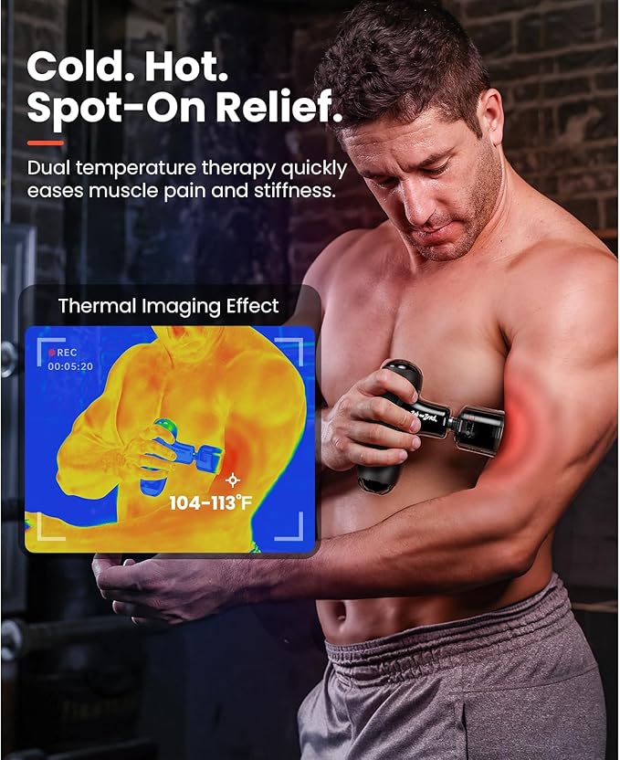 BOB and Brad Q2 Pro Mini Massage Gun with Heat and Cold Head,Pocket-Sized Deep Tissue Massager Gun,Portable Percussion Muscle Massager Gun, Ultra Small&Quiet Muscle Massage Gun, Gift for Women Men - Bloomnest