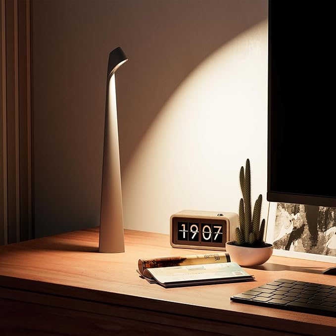 Table Lamps Cordless Rechargeable Battery Light, LED Desk Lamps Outdoor Portable Touch Lamps, Operated Wireless Portable Lamp. (Grey) - Bloomnest