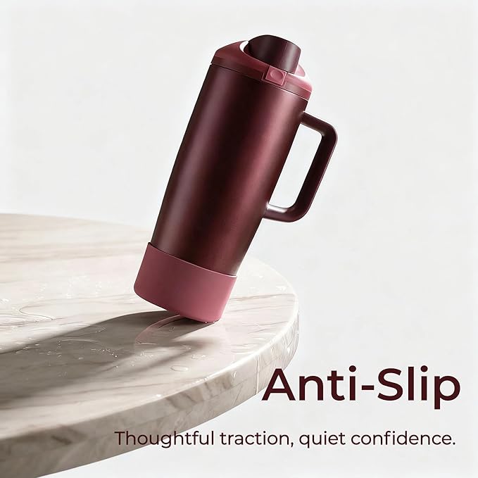 2PCS Silicone Boot for Black Cherry Owala 30oz & 40oz FreeSip Sway Bottles & Tumblers, Anti-Slip Protective Sleeve Bloomnest