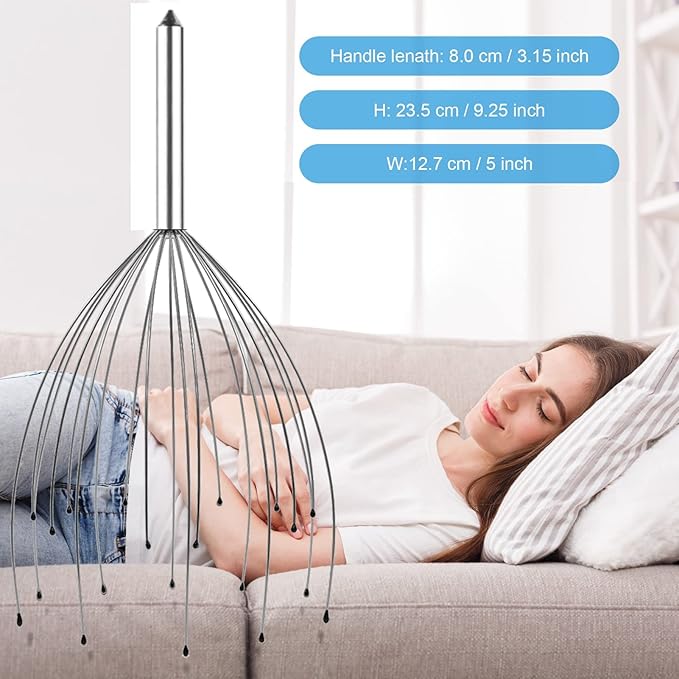 Asqraqo Stocking Stuffers, 2 Pack Scalp Massagers, 20 Fingers Hand-held Massage Tingle, Head Massagers for Deep Relaxation, Stress Relief and Hair Stimulation Christmas Presents Asqraqo