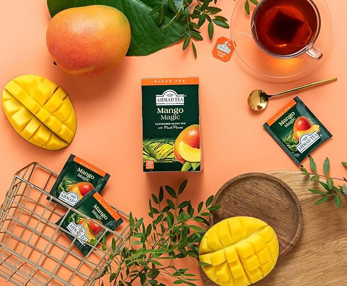 Ahmad Tea Mango Fruit Black Tea | Black Tea - 20 Teabag Sachets (Pack of 2) - Bloomnest