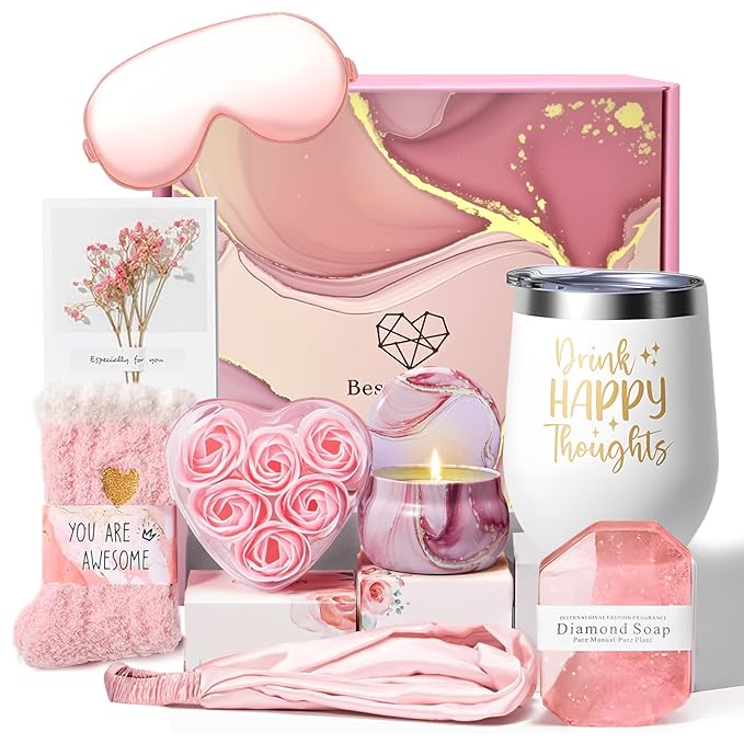 Gifts Baskets for Women,Birthday Valentine's Day Gifts for Her Women, Self Care Gift Get Well Sympathy Inspirational Friendship Gifts for Mom Wife Grandma Sister Girlfriend Valentines Mother's Day - Bloomnest