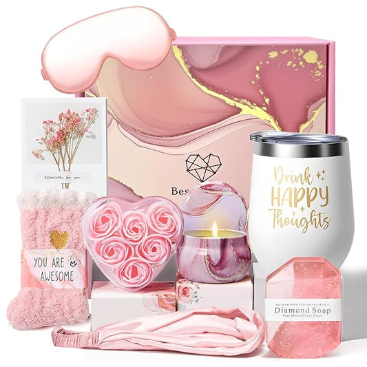 Gifts Baskets for Women,Birthday Valentine's Day Gifts for Her Women, Self Care Gift Get Well Sympathy Inspirational Friendship Gifts for Mom Wife Grandma Sister Girlfriend Valentines Mother's Day - Bloomnest