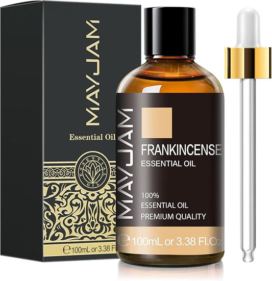 Frankincense Essential Oil 100ml, MAYJAM Premium Essential Oils for Aromatherapy, Diffuser, Soap Making, Candle Making, Large Bottle Frankincense Oil with Gift Box(3.38fl.oz) - Bloomnest