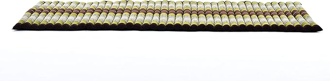 Leewadee - Foldable Floor Mattress - Japanese Roll Up Futon -Trifold Tatami Mat- Guest Floor Bed - Camping Mattress - Thai Massage Mat, Kapok Filled, 75 x 28 inches, Brown Green - Bloomnest