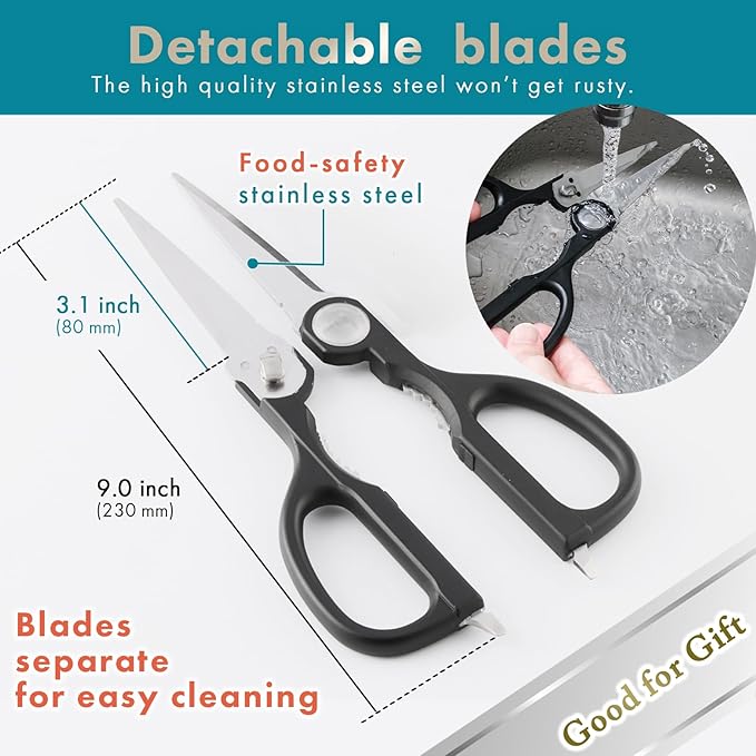 Japanese Multipurpose 9.0" Kitchen Scissors Come Apart Blade Stainless Steel Made in Japan - Bloomnest