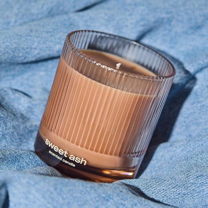 Sweet Ash Scented Candle by Snif, Low-Key Sweet and Earthy Scent, 50+ Hours, 100% Cotton Fiber Wicks, Soy Wax Blend, Non-Toxic, Vegan, 8.5 oz - Bloomnest