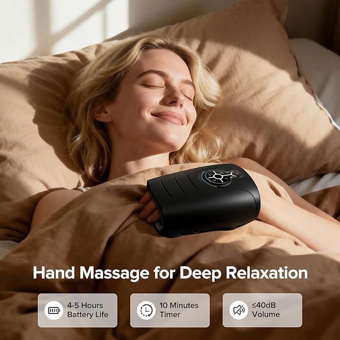 AERLANG Hand Massager Hand Massage Machine with Heat and Compression Birthday Gifts for Women Husband Gifts Electric Hand Massager for Arthritis and Carpal Tunnel Cordless Massagers
