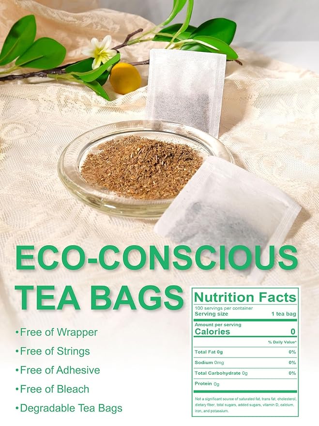 TeeLux Lemongrass Tea Bags, Pure & Natural Lemongrass Herbal Tea, Refreshing & Smooth Taste, Caffeine Free, 100 Count - Bloomnest