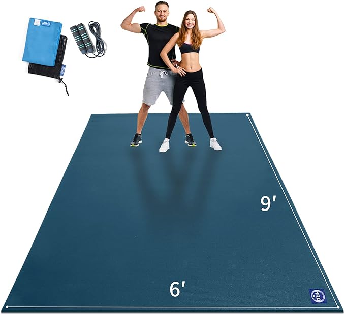 MRO Extra Large Exercise Mat For Home Gym, 15'x6'/12'x6'/9'x6'(7mm) Workout Mats for Gym Flooring, Non-Slip, Extra Thick Durable Cardio Mat, Ideal for Plyo, Weights, MMA, Jump Rope -Shoe Friendly - Bloomnest