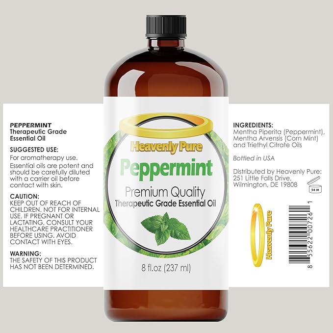 Peppermint Essential Oil Pure & Natural Sweet (8 Oz Bulk Size) - Bloomnest