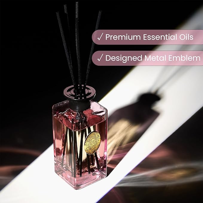 M&SENSE 10.14 oz Large Reed Diffuser Set | Ginger & Ylang Ylang Scent Oil Diffuser with Sticks | Hotel Collection Non-Toxic Essential Oil |for Bedroom Bathroom Living Room - Bloomnest