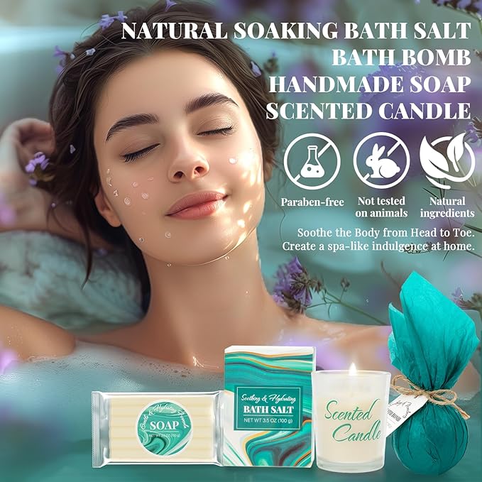 Bath Sets for Women Gift BODY & EARTH Gift Baskets for Women 8pcs Womens Christmas Gifts for Tumbler with Straw Birthday Gifts - Bloomnest