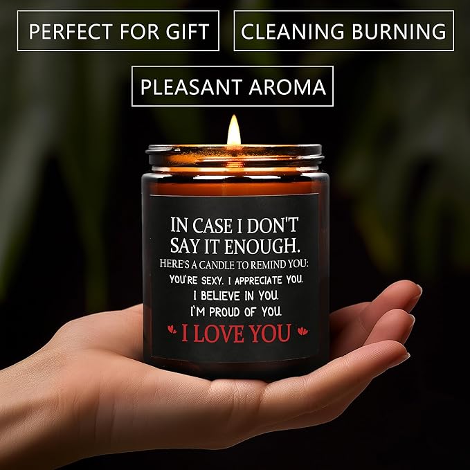 MOASITN Valentines Day, Birthday, Anniversary Candle for Men, Women, Unique & Funny I Love You Couples Candles for Her Him, Boyfriend, Girlfriend, Lavender Scented Candle Candles for Husband Wife - Bloomnest