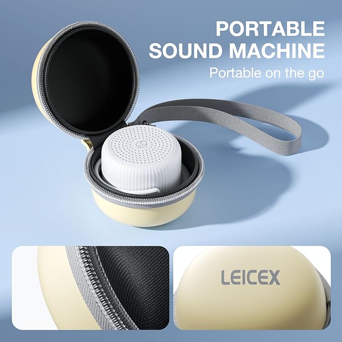 Portable Sound Machine + Travel Case, Mini White Noise Machine for Sleeping & Travel Case - Bloomnest