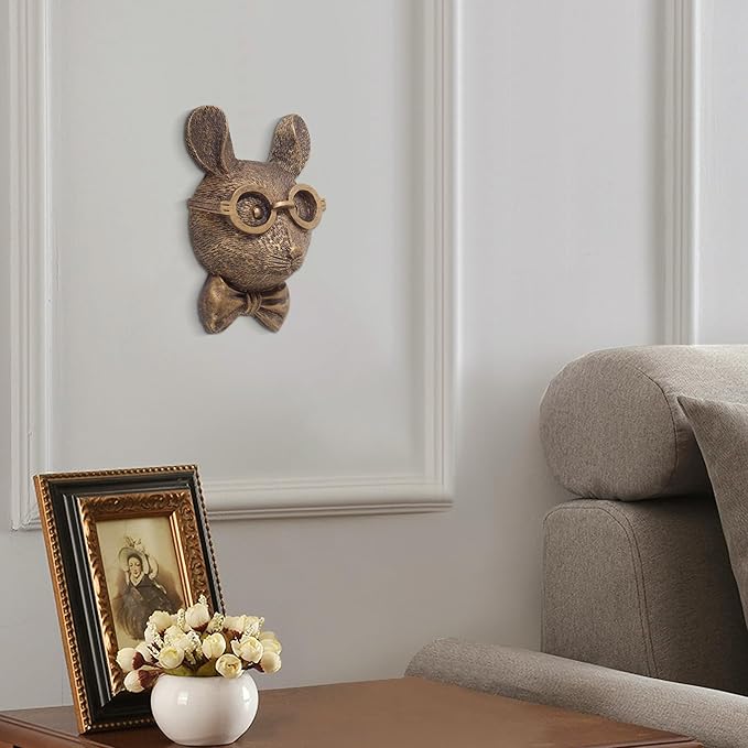 UITWMKTG Gold Animal Head Wall Decor Wall Sculpture Home Decor Statue for Living Room Office Bedroom Modern Decor for Men Women Rat - Bloomnest