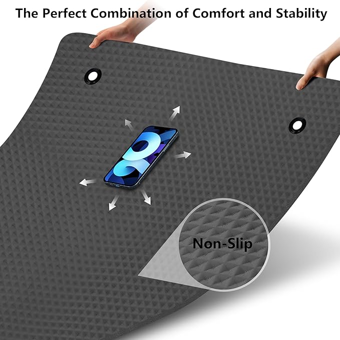 LFS Yoga Mat 72.8" x 31.5" x 2/5 inch Thick With Strap and Bag, Extra Wide Workout Mat for Women and Men, Non Slip Exercise Mat for Home Outdoor Yoga, Pilates, Stretching, Floor & Fitness Workouts - Bloomnest