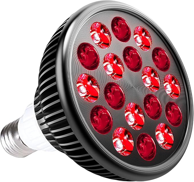 Wolezek Red Light Therapy Bulb, 18 LEDs Red Light for Body and Face with 660nm and 850nm Near-Infrared Combo Wavelength, Infrared Light Therapy Lamp Device for Skin Care Pain Relief (Only Bulb) WOLEZEKLED