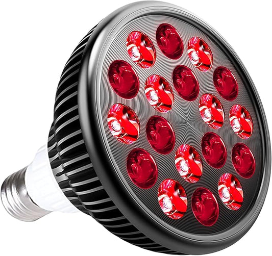 Wolezek Red Light Therapy Bulb, 18 LEDs Red Light for Body and Face with 660nm and 850nm Near-Infrared Combo Wavelength, Infrared Light Therapy Lamp Device for Skin Care Pain Relief (Only Bulb) WOLEZEKLED