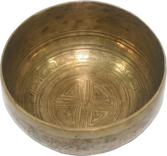 Sacral Chakra Hand Pounded Tibetan Art Healing Singing Bowl ~ Nepal [425 SB, 5.5 inch Diameter] - Bloomnest