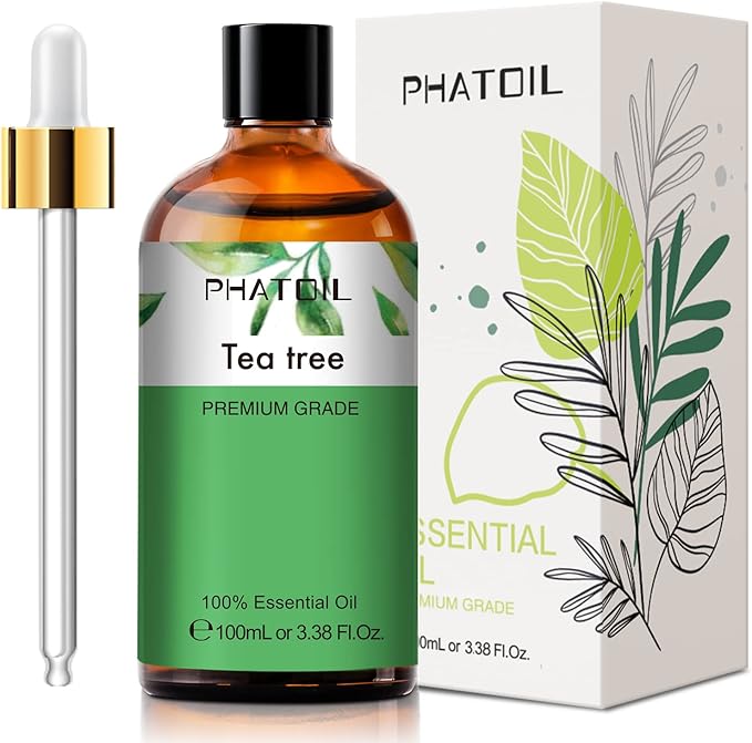 Tea Tree 3.38fl.oz Essential Oil, PHATOIL Pure Aromatherapy Oils for Diffuser, Humidifier, Perfect for DIY Soap, Candle, Bath Bombs Making(100ml) - Bloomnest