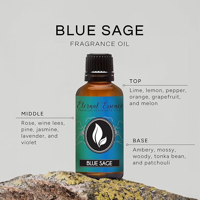 Eternal Essence Oils Blue Sage 30ml Premium Fragrance Oil - for Candle, Soap Making, Aromatherapy, Diffusers, Home Care, & Humidifiers EternalEssenceOils