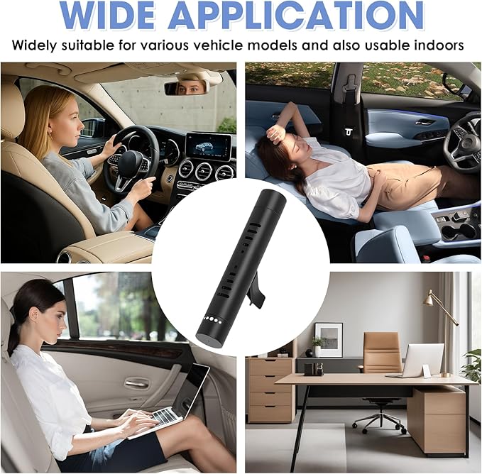 4 Pack Car Essential Oil Diffuser Vent Clip, Aluminum Essential Oil Car Diffuser Kit with 24 Pcs Odorless Sticks, Vent Clip for Cars, Office, Kitchen (Black, 4 Pcs) - Bloomnest