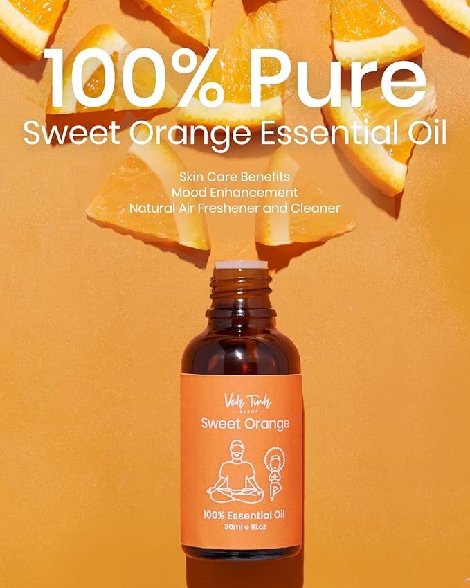 VTS Essential Oils - Lavender & Sweet Orange & Tea Tree, Premium Grade Essential Oils Set with Dropper for Diffusers, Humidifiers, Aromatherapy, Massage, Skin & Hair Care, 1 Fl Oz (Pack of 3) - Bloomnest