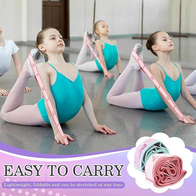 Stretch Strap for Kids Elastic Gymnastics Stretching Ballet Dance Band with 8 Loops Adjustable Exercise Training Resistance Strap for Children Stuff Pilates Latin Yoga Equipment - Bloomnest