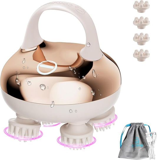 COMFIER Scalp Massager Hair Growth with 3 kneading Modes,Waterproof Hair Massage with 8 Claws for Deep Cleansing,Cordless Head Massager,Body Cat Head Scratcher,Christmas Gifts for Women,Men COMFIER