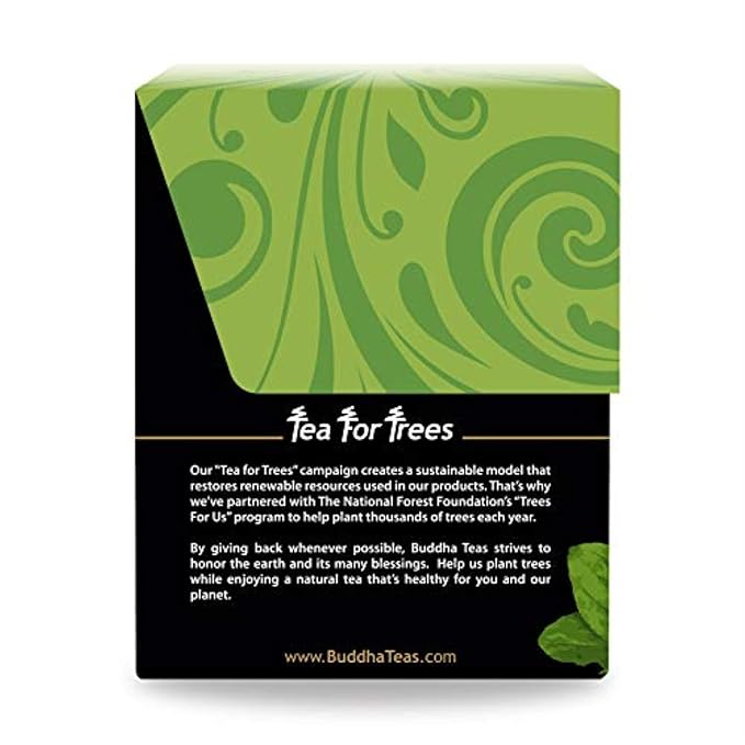 Buddha Teas - Plantain Leaf Tea - Herbal Tea - Promotes Digestive & Respiratory Health - Clean Ingredients - Caffeine Free - OU Kosher - Gluten Free - 18 Tea Bags (Pack of 1) - Bloomnest