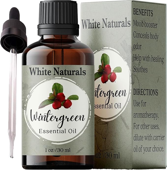 Wintergreen Essential Oil,100% Pure Natural Organic Therapeutic Grade for Aromatherapy Diffuser, Winter Green Oil for Inhalation Therapy, DIY Soap Candle Making, Refreshing, Crisp & Woodsy Scent - Bloomnest