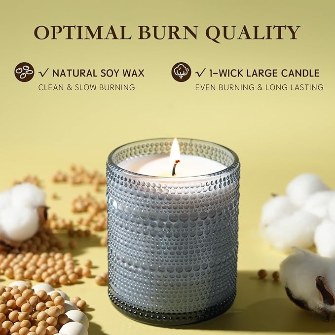 Mid Summer's Night Scented Candle with Lid, 60+ Hours Musk, Patchouli, Sage Jar Candle Aromatherapy Candle for Home, Soy Wax Cotton Fiber Wicks, Giftable - Bloomnest