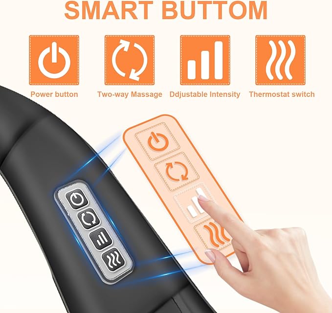 Neck Massager,Gifts for Women Men Mom Dad - Shiatsu Back and Neck Massager,Shoulder Massager Deep Tissue with Heat,Electric 4D Massage Pillow(NOT Cordless)