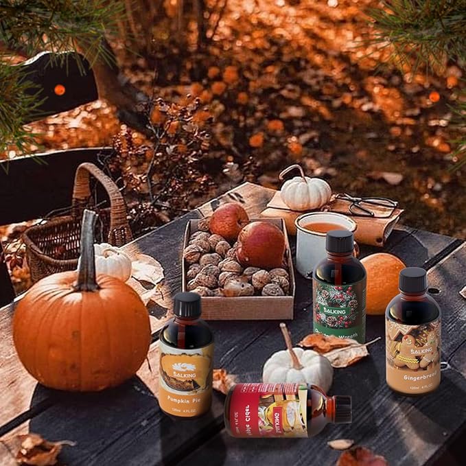 SALKING Apple Cider Fragrance Oil, 120ml (4 Fl Oz) Premium Essential Oils for Diffuser, Candle Scents for Candle Making, Soap Making Supplies, Autumn Scented Diffuser Oil, Halloween Thanksgiving Gift - Bloomnest