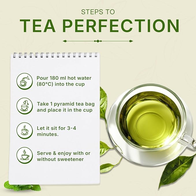 Tealeaf & Co. Mint Green Tea Bags Blended with Fresh Herbs - Spearmint & Peppermint Tea - Contains Low Caffeine - Gluten Free - 100 Teabags (7.055oz/200gm) - Bloomnest