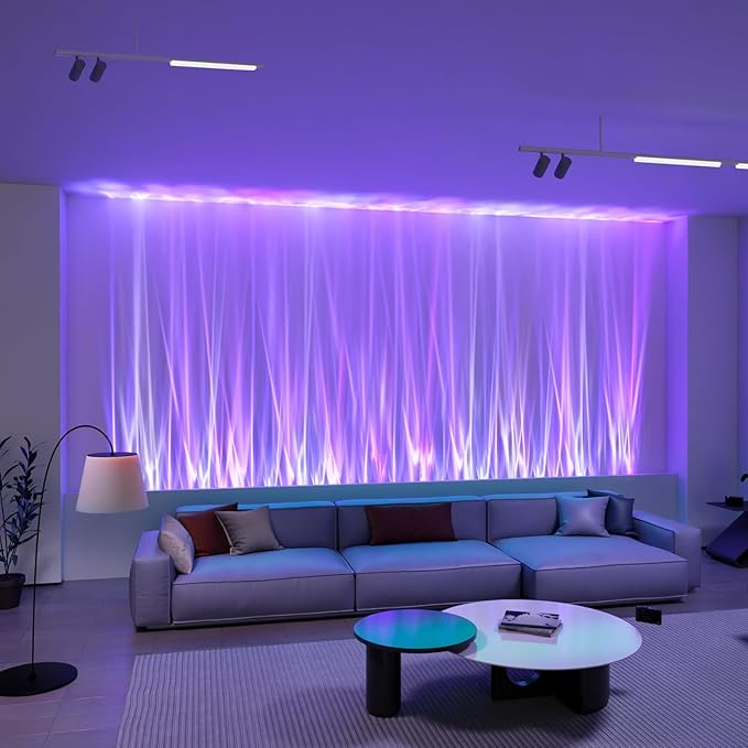 Ocean Wave Lamp RGB LED Light Bar for Bedroom, Cool Ambient Lighting Mood Lighting, Wall Lights for Living Room, Gaming Room Decor, Remote Control (Battery Not Included) - Bloomnest