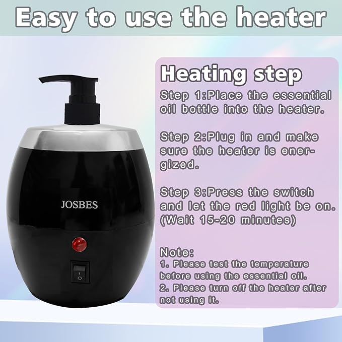 Warmer Oil Massage Lotion Warmer Kit for Professional Massage Therapy With Essential Oil Heater Bottle Dispenser Pump Funnel,15 Minutes Rapid Heating Machine- Ideal for Salon and Spa Use (Black) - Bloomnest