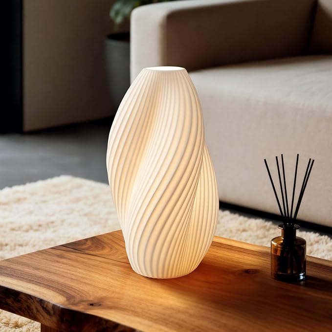 RONDURE 11.9" Modern Ceramic Table Lamp, Fully Dimmable Modern Bedside Lamps for Bedroom, Living Room and Nightstand, White Translucent Ceramic Shade, Warm Ambient Lighting, Corded, Bulb Included - Bloomnest