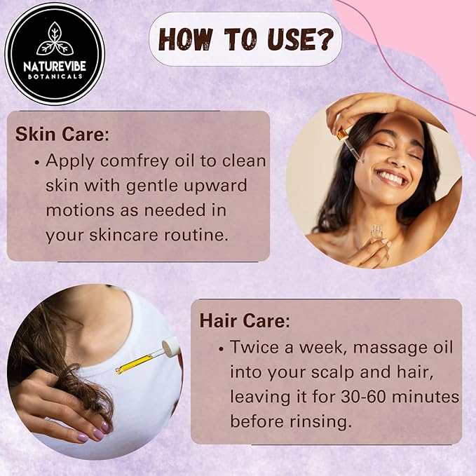 Naturevibe Botanicals Comfrey Oil 32 Ounces | 100% Pure and Natural | Great for Skin Care and Hair Care - Bloomnest