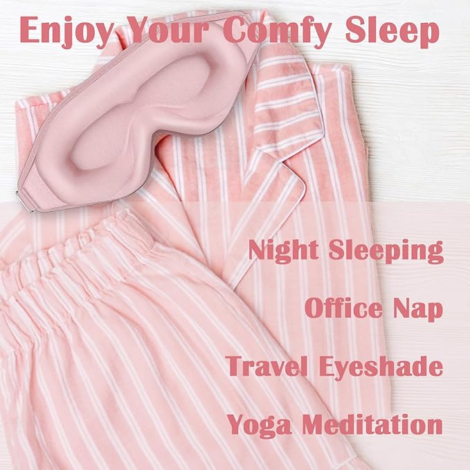 Sleep Mask for Women Eyelash Extension, Eye Mask for Lash Extensions No Pressure 3D Contoured Lash Extension Sleep Mask, Block Out Light Sleep Protector Eye Shade Cover for Travel Yoga Nap - Bloomnest
