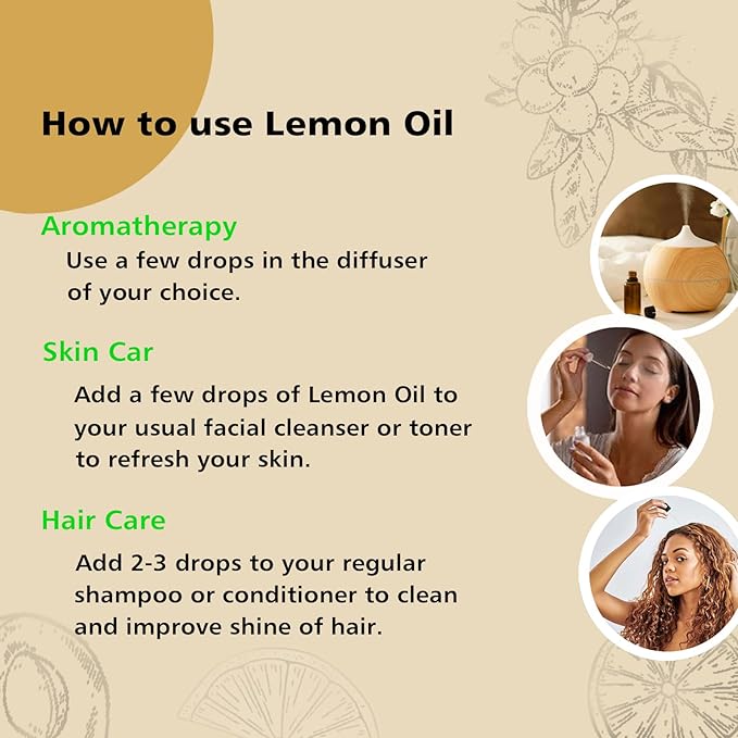 Lemon Essential Oil 1 Oz – 100% Pure Natural Lemon Oil for Cleaning, Diffuser, Skin, Massage & DIY, Fresh Citrus Scent - Bloomnest