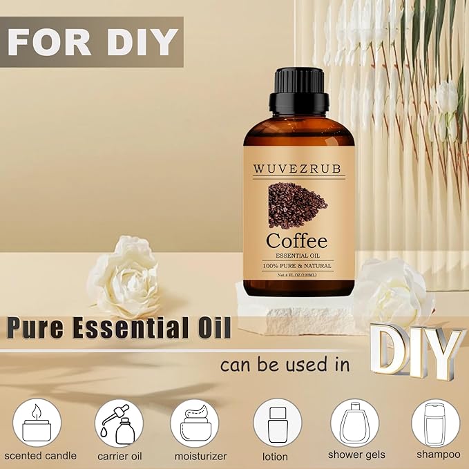 Coffee Essential Oil 120ML, 100% Pure and Natural for Aromatherapy Diffuser - 4 Fl Oz WUVEZRUB